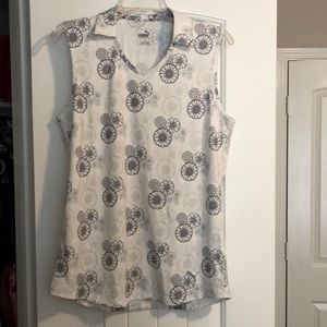 Puma Large floral grey white collar sleeveles tank